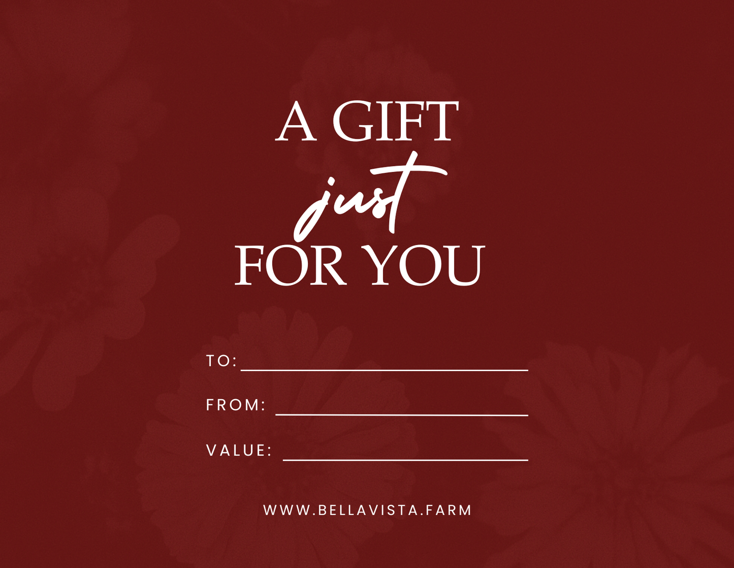 Bella Vista Flower Farm Gift Card