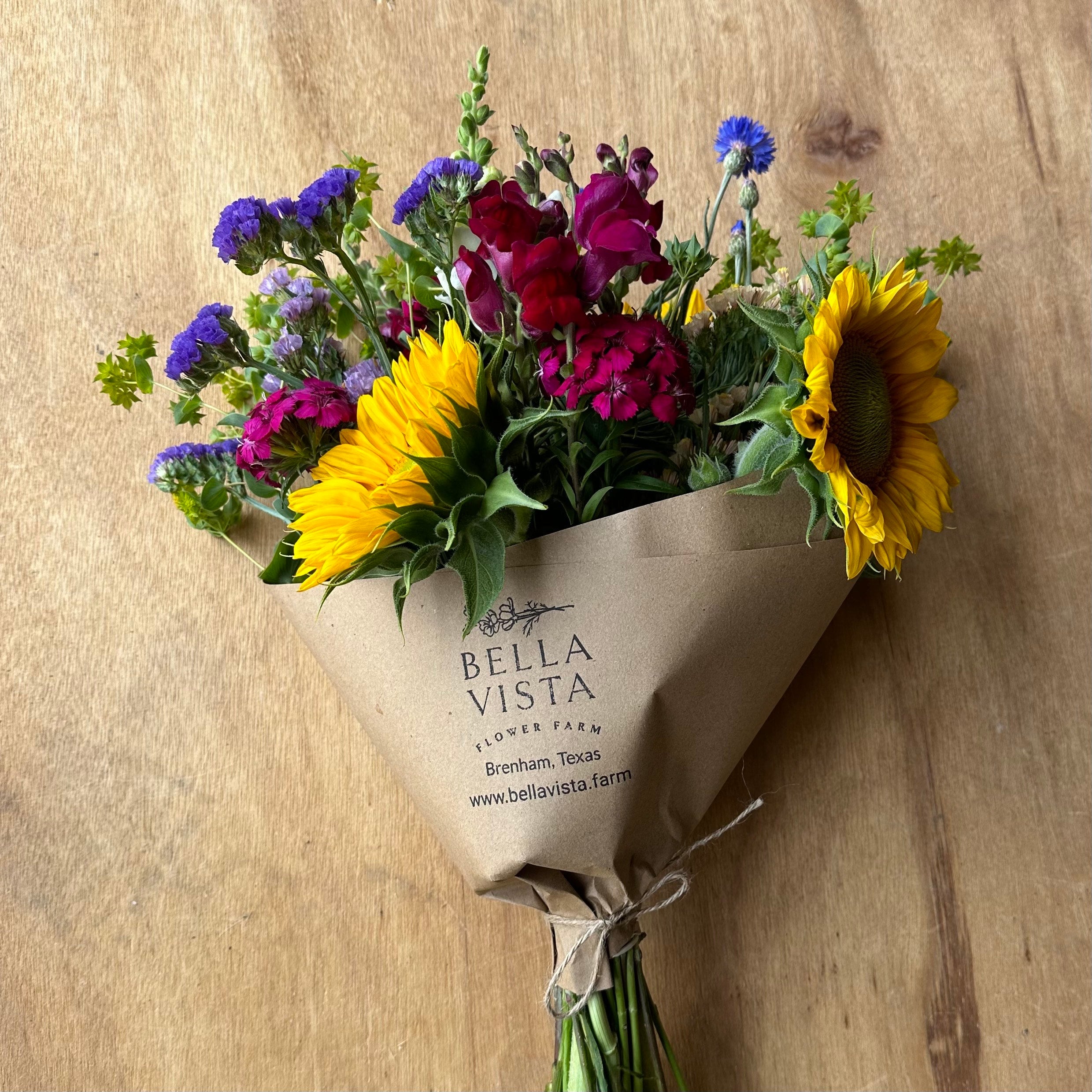 Spring Flower Club subscription with seasonal flowers harvested weekly at Bella Vista Flower Farm