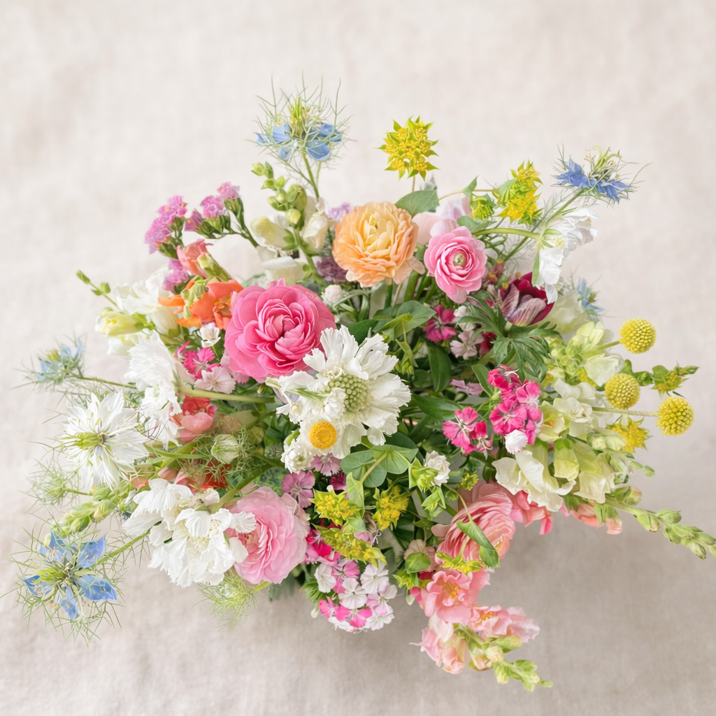 Grand Bouquet with an abundant selection of seasonal, garden-style flowers from Bella Vista Flower Farm