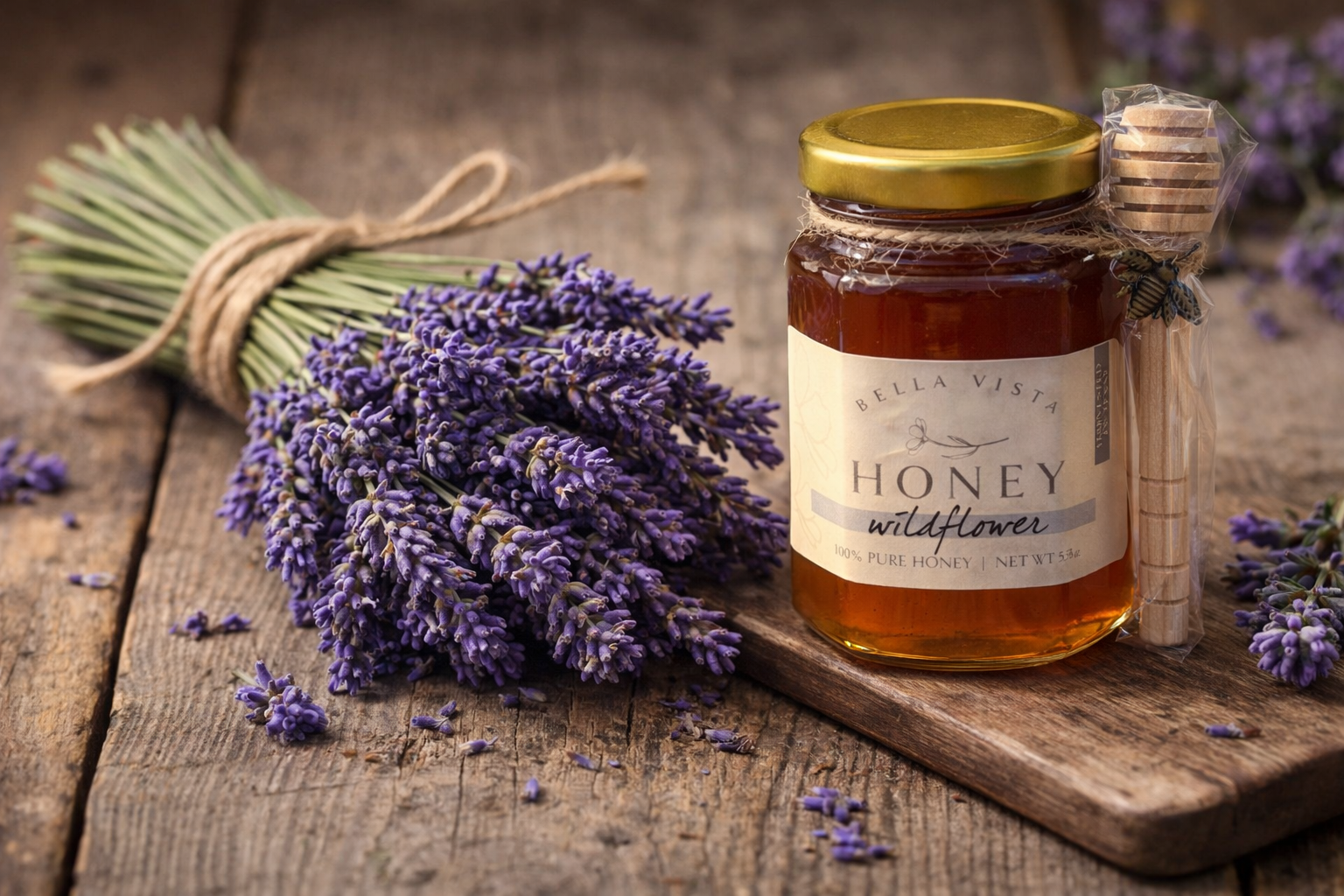 Jar of raw Brenham Texas honey reflecting seasonal floral sources